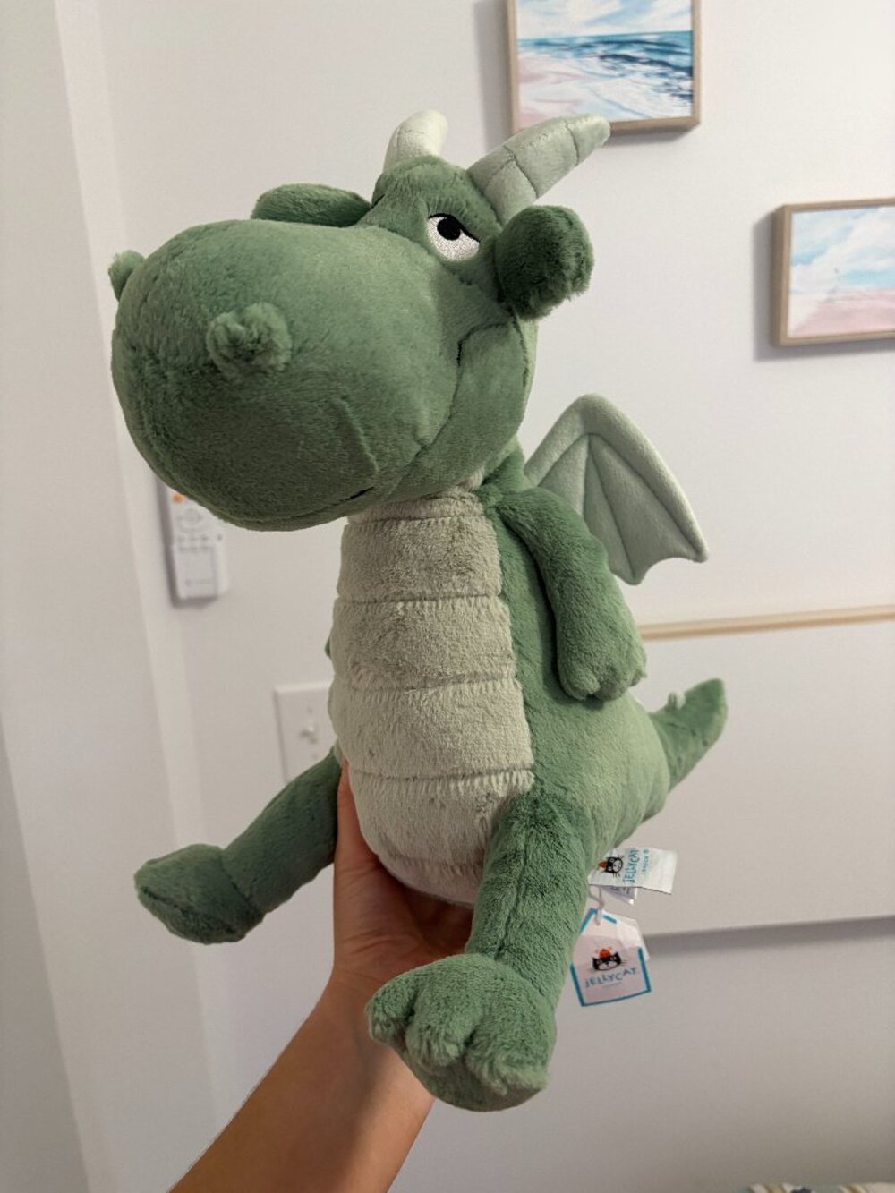 Jellycat Adon Dragon Green Plush Stuffed Animal - Retired - New With Tags